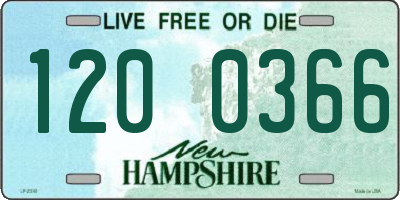 NH license plate 1200366