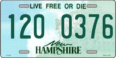 NH license plate 1200376