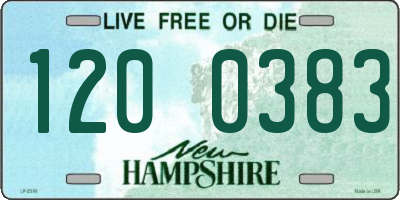 NH license plate 1200383
