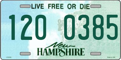 NH license plate 1200385