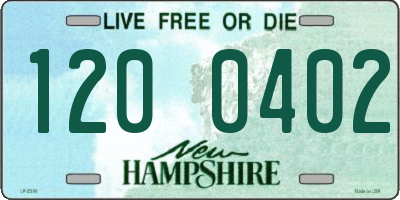 NH license plate 1200402