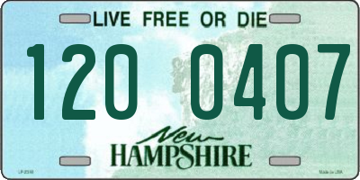 NH license plate 1200407