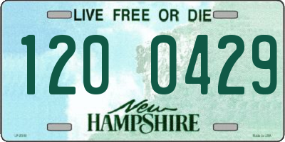 NH license plate 1200429