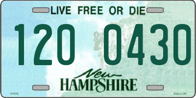 NH license plate 1200430