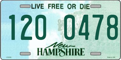 NH license plate 1200478
