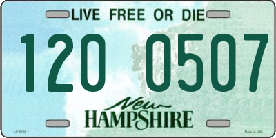 NH license plate 1200507