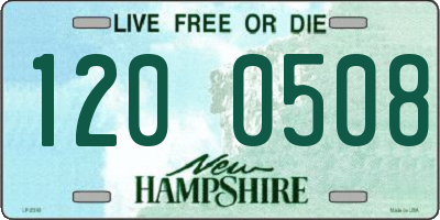 NH license plate 1200508