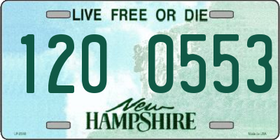 NH license plate 1200553