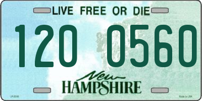 NH license plate 1200560