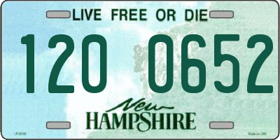 NH license plate 1200652