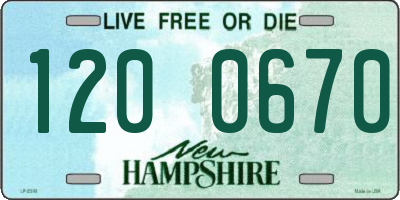 NH license plate 1200670