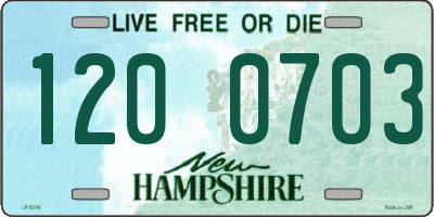NH license plate 1200703