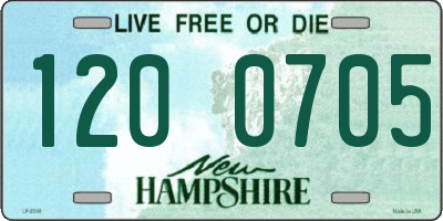 NH license plate 1200705