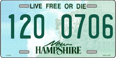 NH license plate 1200706