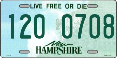 NH license plate 1200708