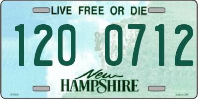 NH license plate 1200712