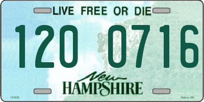 NH license plate 1200716
