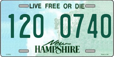 NH license plate 1200740