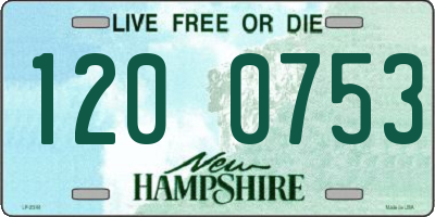 NH license plate 1200753