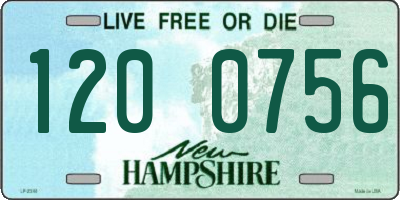NH license plate 1200756