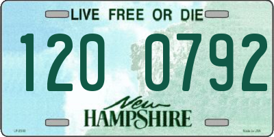 NH license plate 1200792