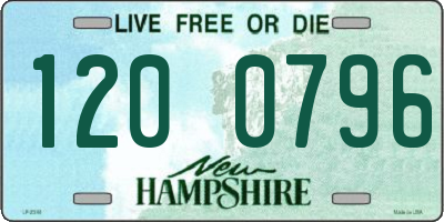 NH license plate 1200796