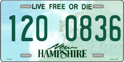 NH license plate 1200836