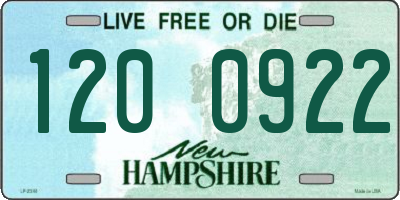 NH license plate 1200922