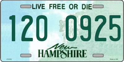 NH license plate 1200925