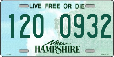NH license plate 1200932