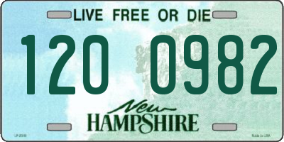 NH license plate 1200982