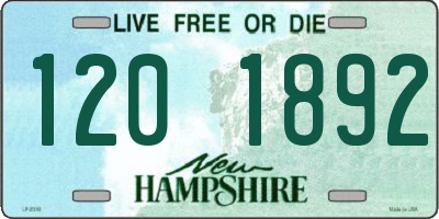 NH license plate 1201892