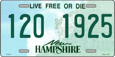 NH license plate 1201925