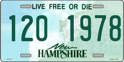 NH license plate 1201978