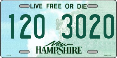 NH license plate 1203020