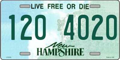 NH license plate 1204020