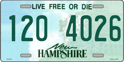 NH license plate 1204026
