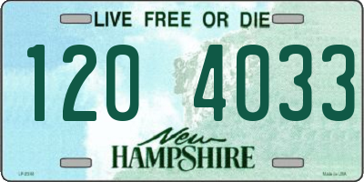 NH license plate 1204033