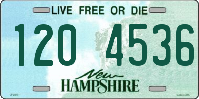 NH license plate 1204536