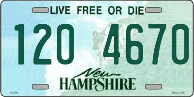 NH license plate 1204670