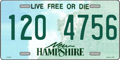 NH license plate 1204756