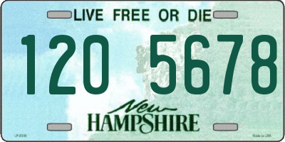 NH license plate 1205678