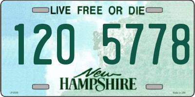 NH license plate 1205778