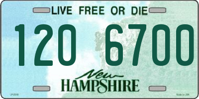 NH license plate 1206700