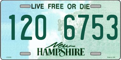 NH license plate 1206753
