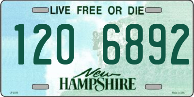 NH license plate 1206892