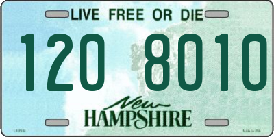 NH license plate 1208010