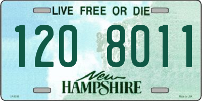 NH license plate 1208011