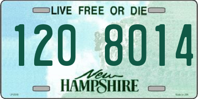 NH license plate 1208014