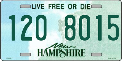 NH license plate 1208015